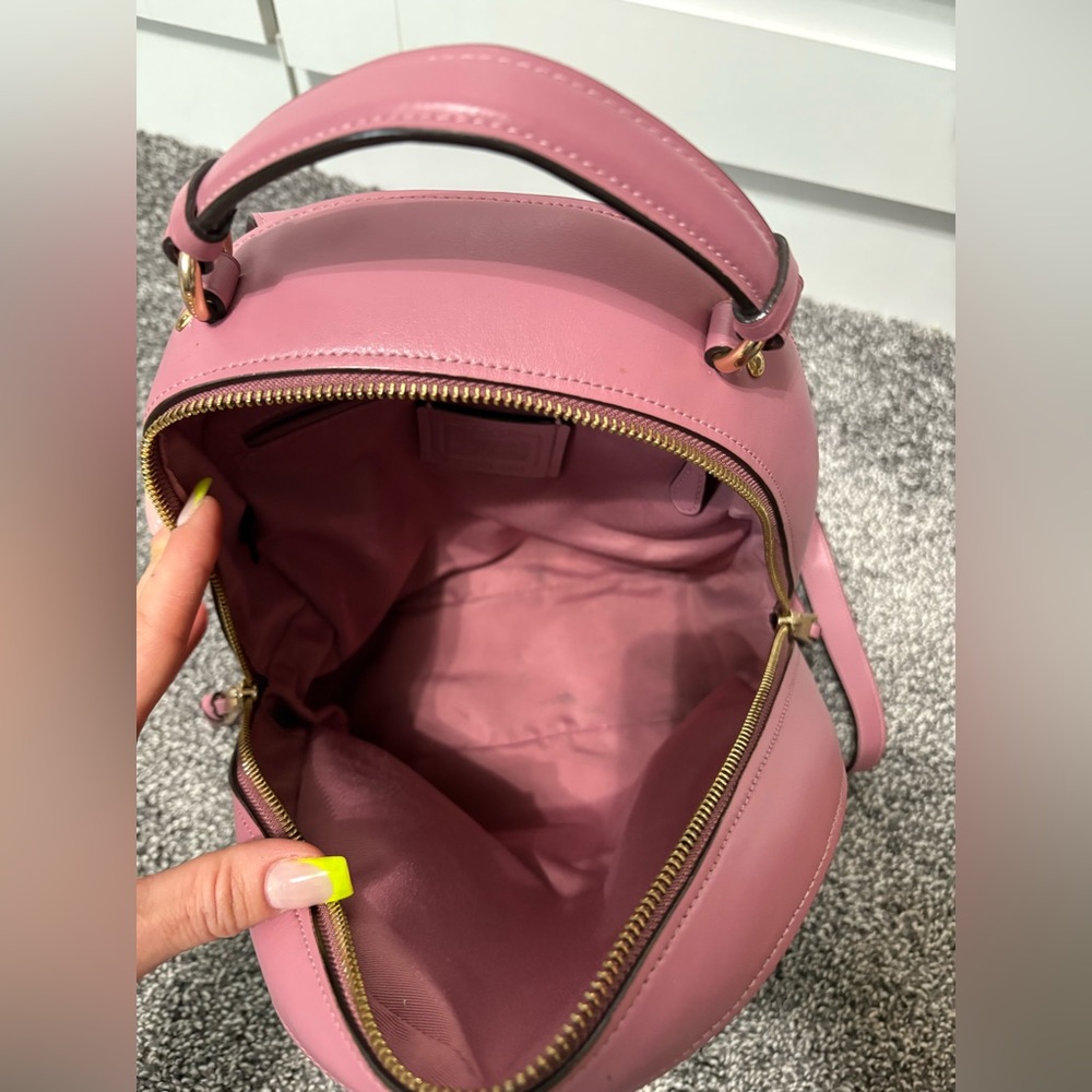 Coach Floral Signature Canvas Backpack in Pink and Tan - Picture 9 of 14